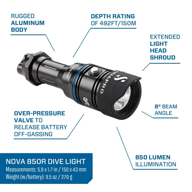 Scubapro Nova 850R Diving Light