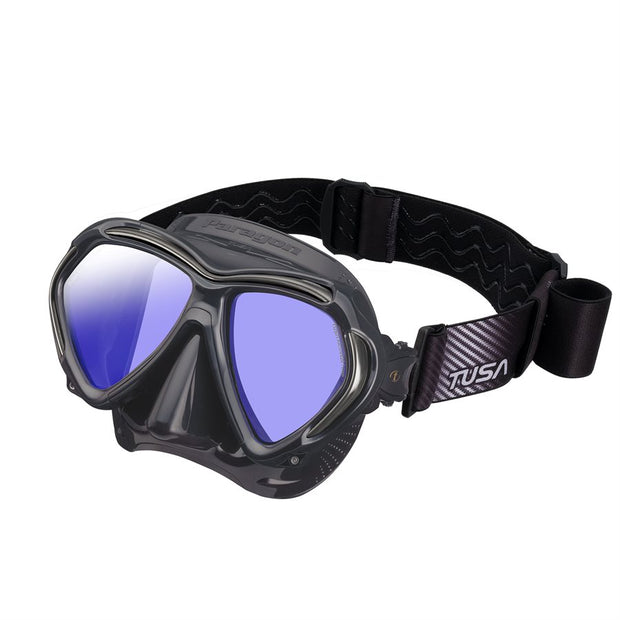 TUSA M-2001 Paragon Scuba Diving Mask(Black w/ Fabric Strap)
