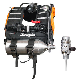 Zeagle Code 3  w/Razor II Regulator, Sanded/Black Tank; Single Gauge (5000 psi) with Miflex Hose