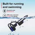 SUUNTO Aqua Light Swimming Open-Ear Bluetooth Headphone, 32GB MP3 Player for Running, Bone Conduction Headphone w/Dual-Mic, IP68 Waterproof, 10H Playtime & APP Support, 28g Lightweight, Reef Blue