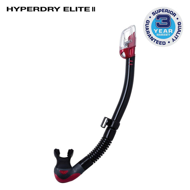 TUSA SP-0101 Hyperdry Elite II Scuba Diving Snorkel(Black/Metallic Dark Red)