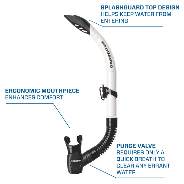 Scubapro Escape Semi-Dry Scuba Diving Snorkel