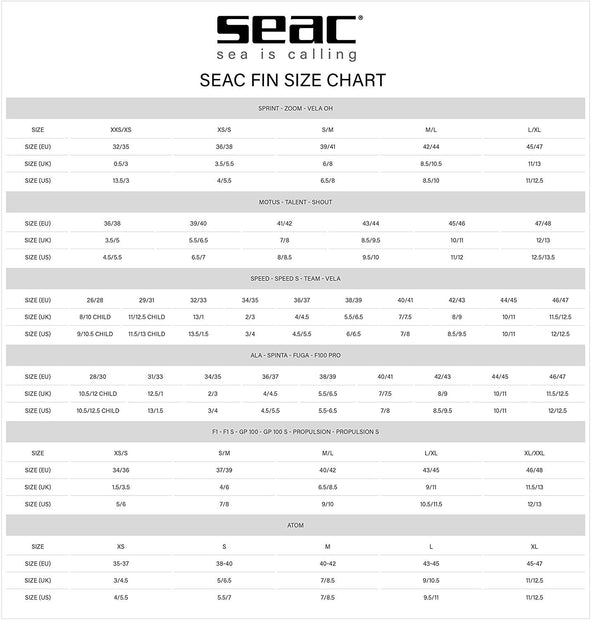 SEAC Shout Long Black Spearfishing Fins
