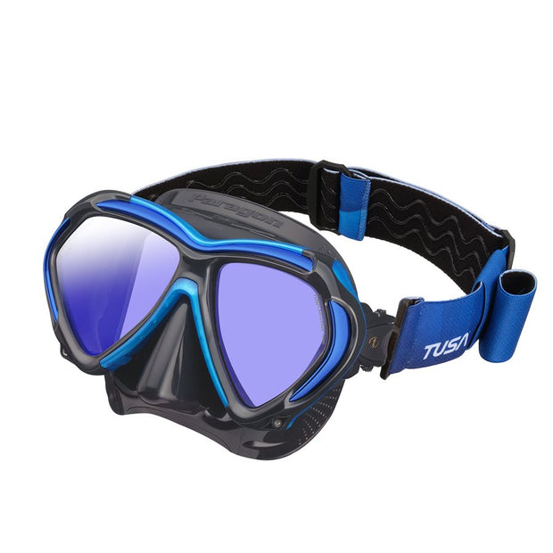 TUSA M-2001 Paragon Scuba Diving Mask(Blue w/ Fabric Strap)