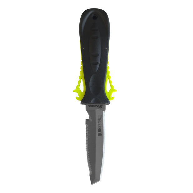 XS Scuba QuikPynch Dive Knife(Hi-Vis Yellow / Tanto Tip)