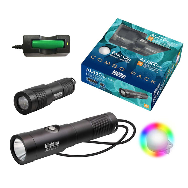 Bigblue Combo Pack: AL450NM-II Tail & AL1300NP & Easy Clip 8 Color