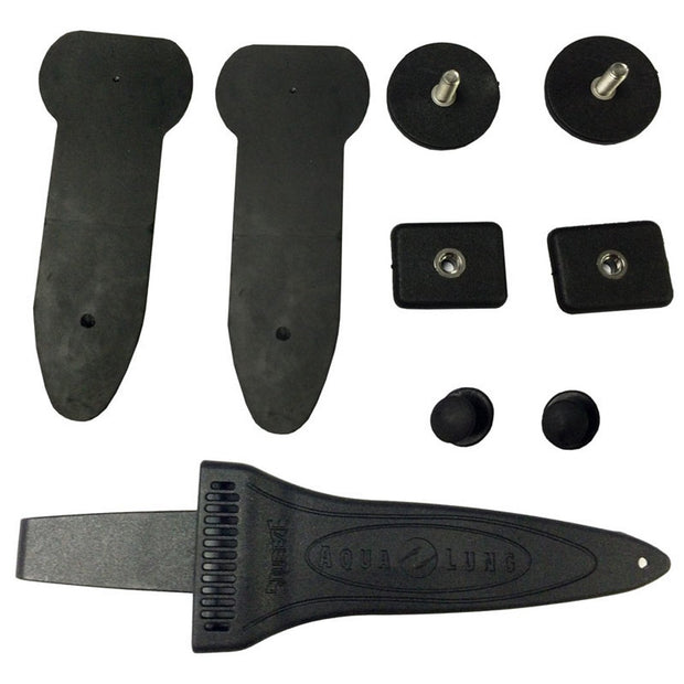 Deep See Wenoka Squeeze Lock Titanium Knife, Tanto Tip - Blue
