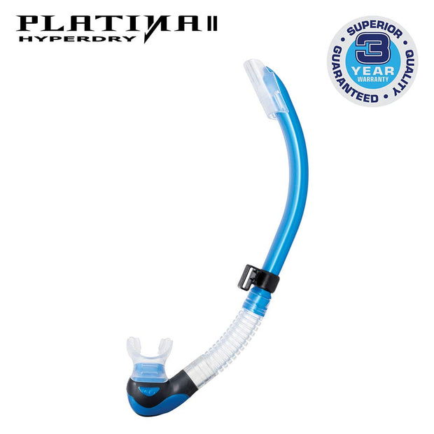 TUSA SP-170 Platina Hyperdry II Scuba Diving Snorkel(Fishtail Blue)