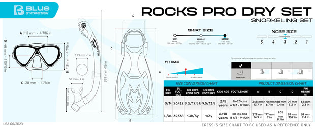 Cressi Rocks Junior Snorkeling Fins Set