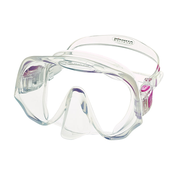 Atomic Aquatics Frameless Mask(Clear/Fuchsia / Medium Fit)