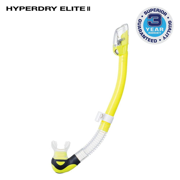 TUSA SP-0101 Hyperdry Elite II Scuba Diving Snorkel(Flash Yellow)