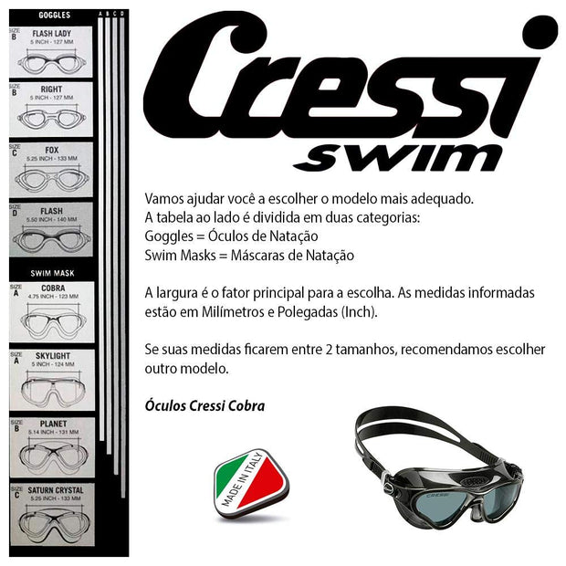 Cressi Cobra XP Anti-Fog Swim Goggles