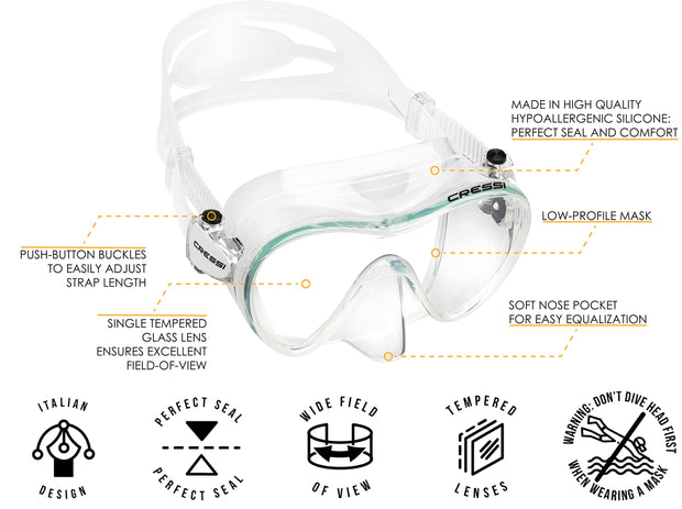 Cressi Kid's Scuba Mask - Mini Frameless