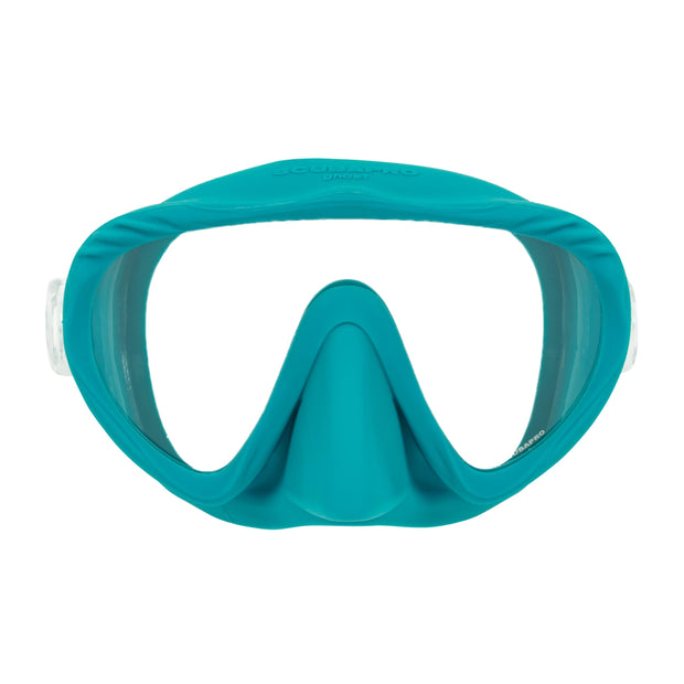 SCUBAPRO Ghost Scuba Dive Mask, Low-Volume Frameless Design w/Ultra Clear Single Lens, Silicone Skirt and Easy-Adjust Strap Buckles, Turquoise