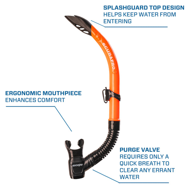 Scubapro Escape Semi-Dry Scuba Diving Snorkel