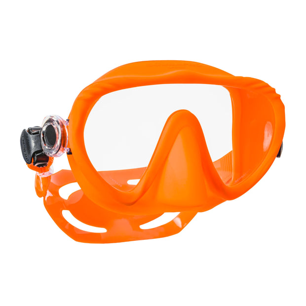 SCUBAPRO Ghost Scuba Dive Mask, Low-Volume Frameless Design w/Ultra Clear Single Lens, Silicone Skirt and Easy-Adjust Strap Buckles, Turquoise