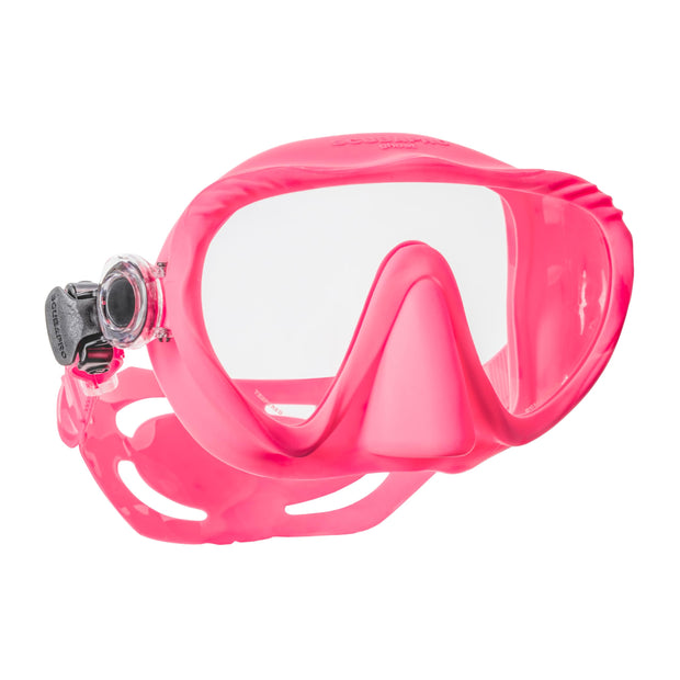 SCUBAPRO Ghost Scuba Dive Mask, Low-Volume Frameless Design w/Ultra Clear Single Lens, Silicone Skirt and Easy-Adjust Strap Buckles, Turquoise