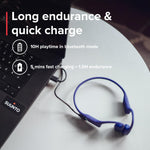SUUNTO Aqua Light Swimming Open-Ear Bluetooth Headphone, 32GB MP3 Player for Running, Bone Conduction Headphone w/Dual-Mic, IP68 Waterproof, 10H Playtime & APP Support, 28g Lightweight, Reef Blue