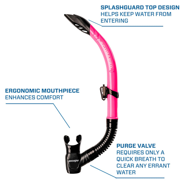 Scubapro Escape Semi-Dry Scuba Diving Snorkel