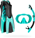 Cressi Explorer Snorkel Set(Aqua Green / Small-Medium)