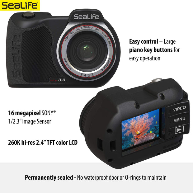 SeaLife Micro 3.0 Pro Duo 5000 Set Underwater Camera & Dual Light Set for Photography and Video, Easy Set-up, Wireless Transfer, Includes Travel case