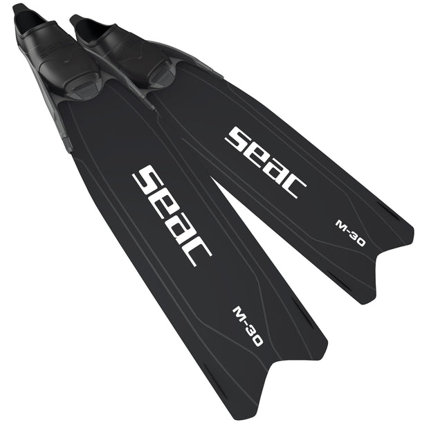 Set TRIS M-30 ANTIFOG S/BL, SEAC Clear AntiFog Mask, Dual Tempered Glass + Jet Freediving Snorkel + M-30 Freediving Fins, for Snorkeling Spearfishing