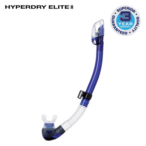 TUSA SP-0101 Hyperdry Elite II Scuba Diving Snorkel(Cobalt Blue)