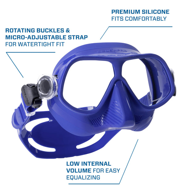 SCUBAPRO Steel Comp Freediving Mask, with Dual Lens and Frameless, Low Volume Design, Orange