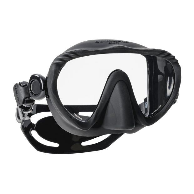 SCUBAPRO Ghost Scuba Dive Mask, Low-Volume Frameless Design w/Ultra Clear Single Lens, Silicone Skirt and Easy-Adjust Strap Buckles, Turquoise