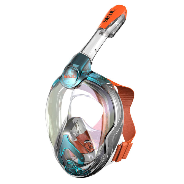 Seac Magica Full Face Snorkeling Mask(Black Silicone Aquamarine / Junior)