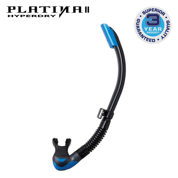 TUSA SP-170 Platina Hyperdry II Scuba Diving Snorkel(Black/Fishtail Blue)