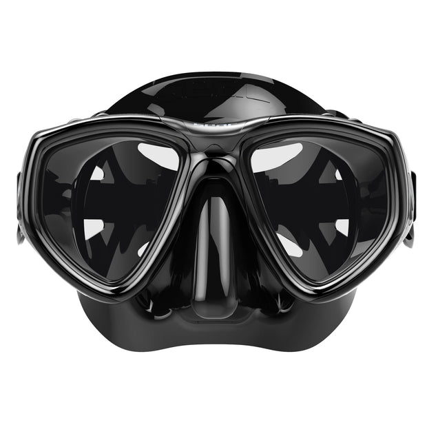 Set TRIS M-30 ANTIFOG S/BL, SEAC Clear AntiFog Mask, Dual Tempered Glass + Jet Freediving Snorkel + M-30 Freediving Fins, for Snorkeling Spearfishing