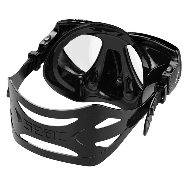 Set TRIS M-30 ANTIFOG S/BL, SEAC Clear AntiFog Mask, Dual Tempered Glass + Jet Freediving Snorkel + M-30 Freediving Fins, for Snorkeling Spearfishing