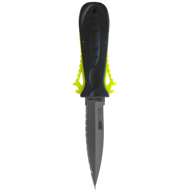 XS Scuba QuikPynch Dive Knife(Hi-Vis Yellow / Spear Tip)
