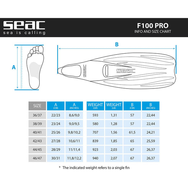 Seac F-100 Pro Full Foot Fin