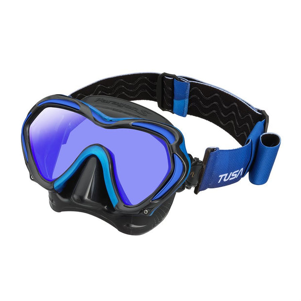 TUSA M-1007 Paragon S Scuba Diving Mask(Blue w/ Fabric Strap)