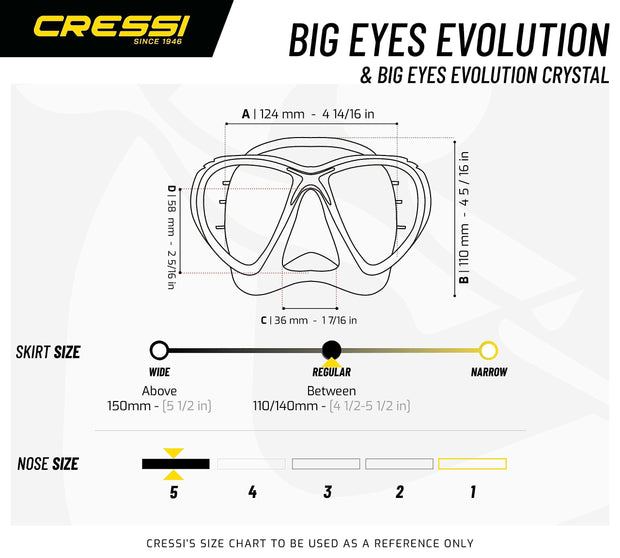 Cressi Big Eyes Evolution Crystal Dive Mask