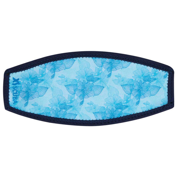 XS Scuba Dive Mask Strap Pad(Blue Hibiscus)