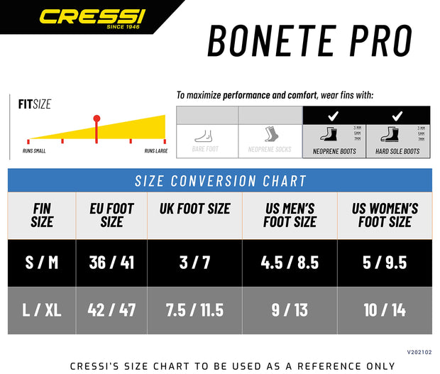 Cressi Bonete Open Heel Snorkel Fins