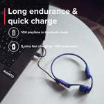 SUUNTO Aqua Light Swimming Open-Ear Bluetooth Headphone, 32GB MP3 Player for Running, Bone Conduction Headphone w/Dual-Mic, IP68 Waterproof, 10H Playtime & APP Support, 28g Lightweight, Reef Blue