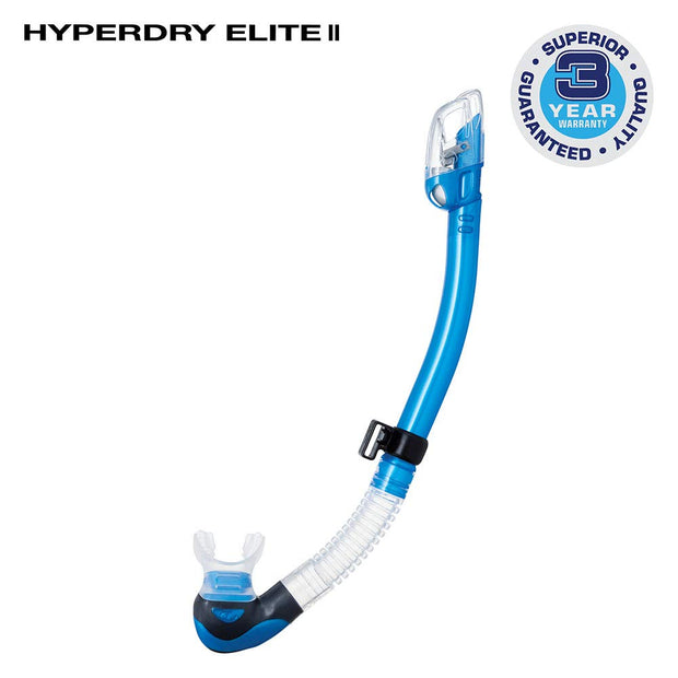TUSA SP-0101 Hyperdry Elite II Scuba Diving Snorkel(Fishtail Blue)