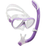 Pegaso & Iguana Semi-Dry Kid's Snorkel and Mask Set(Lilac/White)