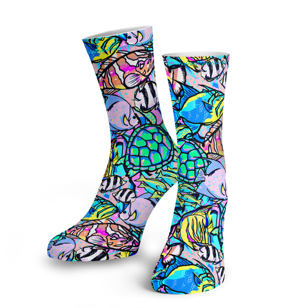 Spacefish Army Dive Socks(Neon Fish Frenzy)