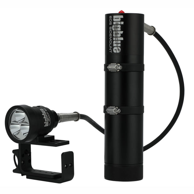 Bigblue 4000 Lumen Narrow Beam Technical Light EOS Cord - Sidemount Canister(Black)