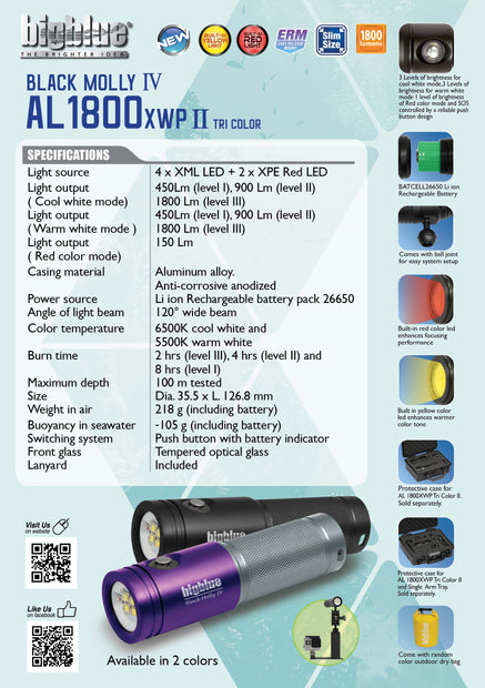 Bigblue AL 2000 Lumen Extra-Wide Tri-Color Video Light (AL2000XWP-II) & SingleArm Tray with Hard Case