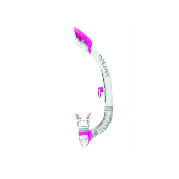Oceanic Ultra Dry 2 Snorkel with Replaceable Mouthpiece(White/Pink)