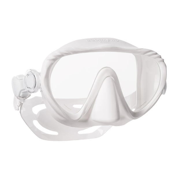 SCUBAPRO Ghost Scuba Dive Mask, Low-Volume Frameless Design w/Ultra Clear Single Lens, Silicone Skirt and Easy-Adjust Strap Buckles, Turquoise