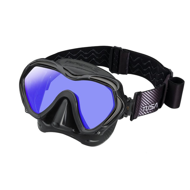 TUSA M-1007 Paragon S Scuba Diving Mask(Black w/ Fabric Strap)