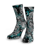 Spacefish Army Dive Socks(Electric Blue Octofloral)