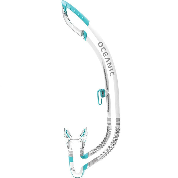 Oceanic Ultra Dry 2 Snorkel with Replaceable Mouthpiece(White/Sea Blue)